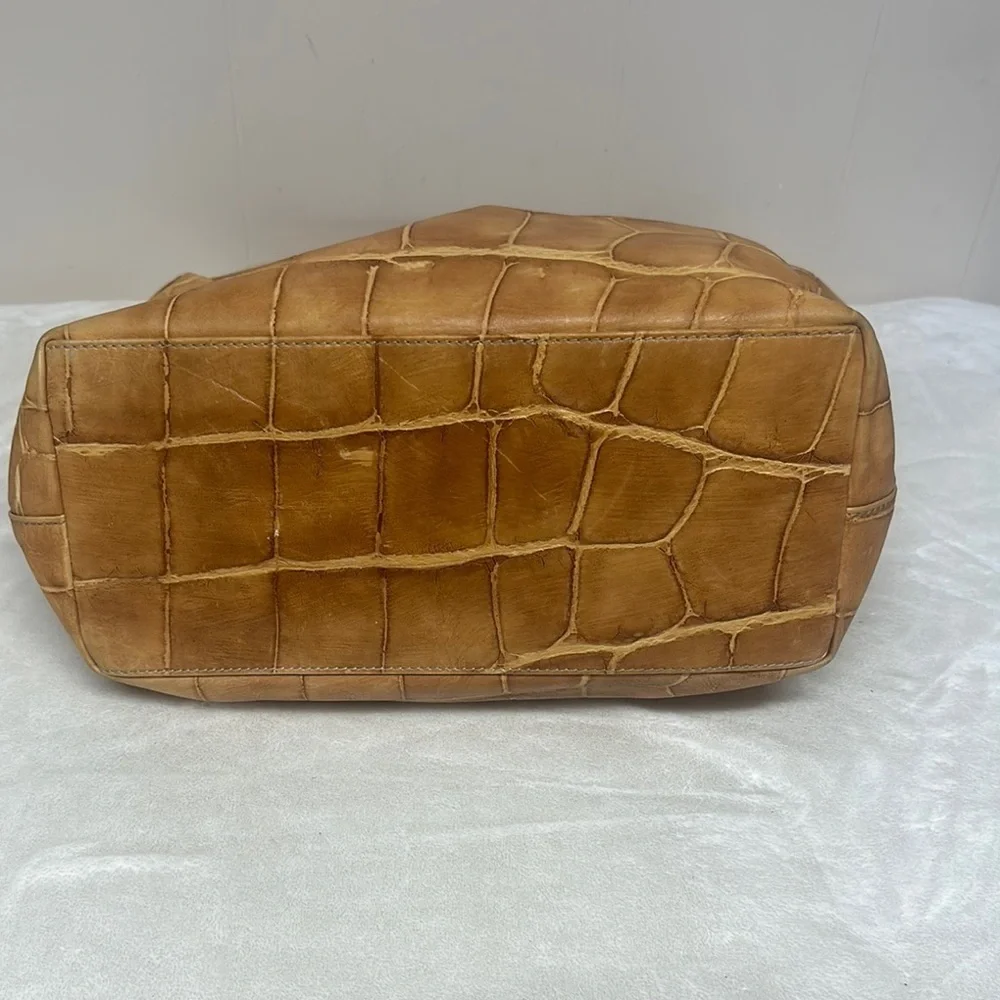 Dooney & Bourke Brown Hobo Bag with Crocodile Texture